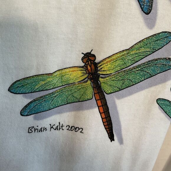 Vtg Anvil Dragon‎ Fly Art Wild Cotton Screen Printing T-shirt 2002 Size XL - Picture 3 of 10